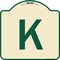 Signmission Designer Series Sign W/ Letter K, Tan & Green Heavy-Gauge Aluminum Sign, 18" x 18", TG-1818-22944 A-DES-TG-1818-22944 - alternate 1
